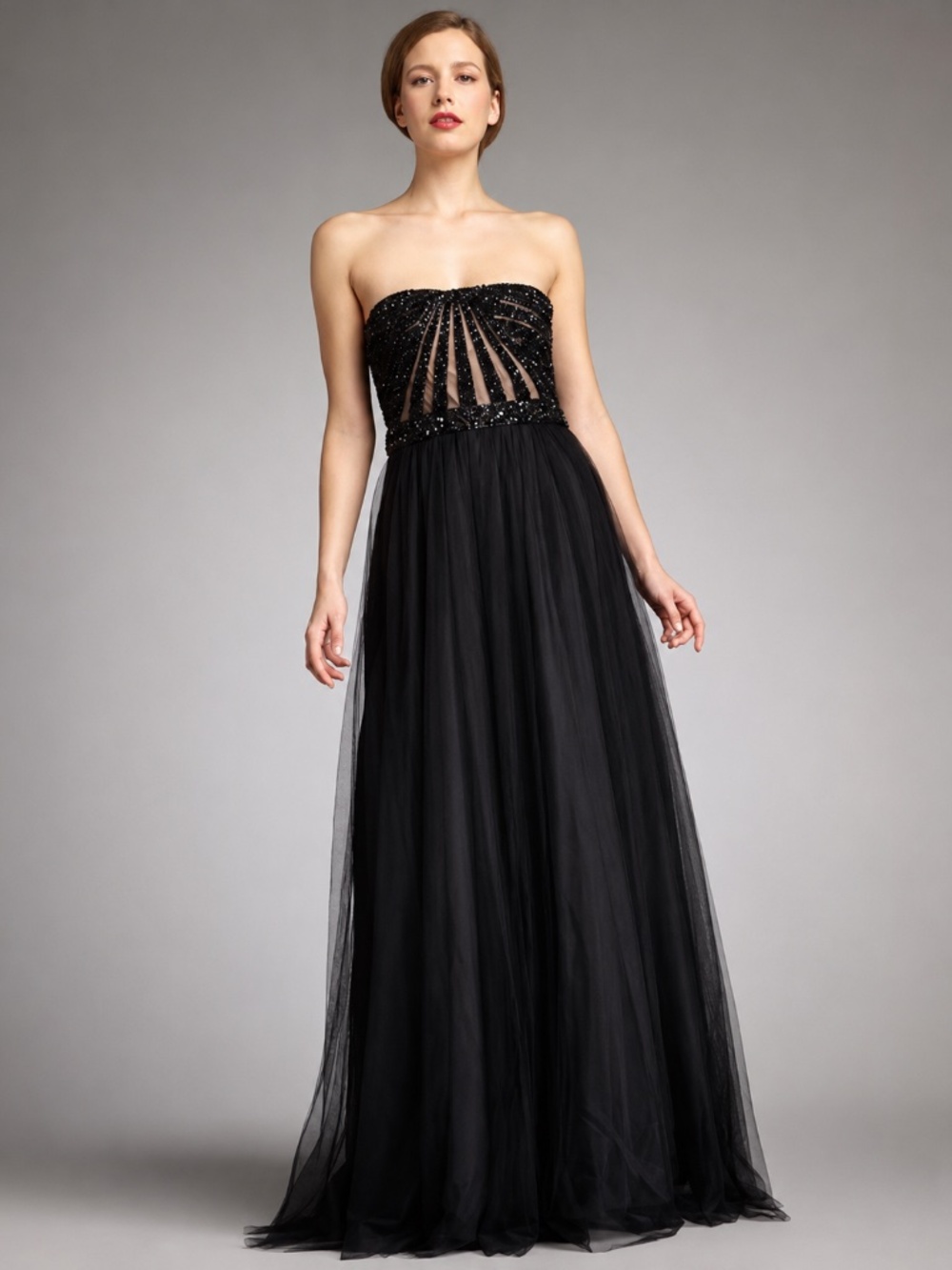 LIKE NEW: Holt Renfrew (Aidan Mattox) - Strapless Black Sequinned Evening Gown - Picture 14 of 14